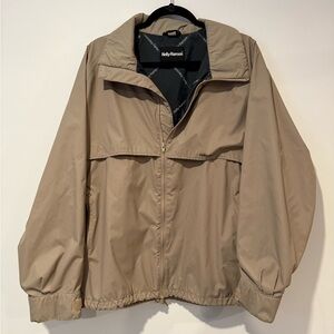 Vintage Helly Hansen Jacket Mens XL Helly-Tech 90s Waterproof Rain Coat Tan